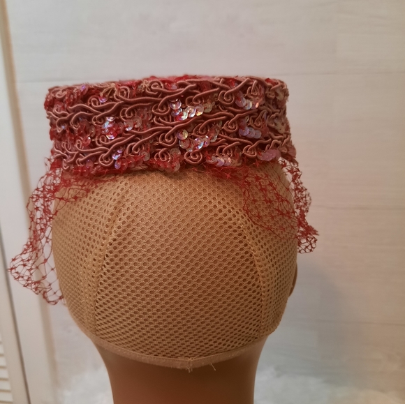 Rare vintage ladies netted sequined hat cap - Picture 6 of 6